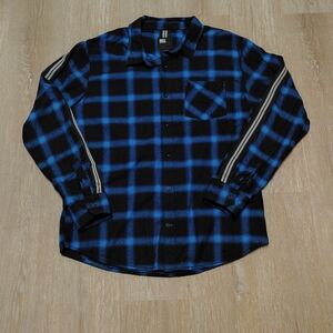 RSQ Blue and Black Plaid Button-Down Shirt
